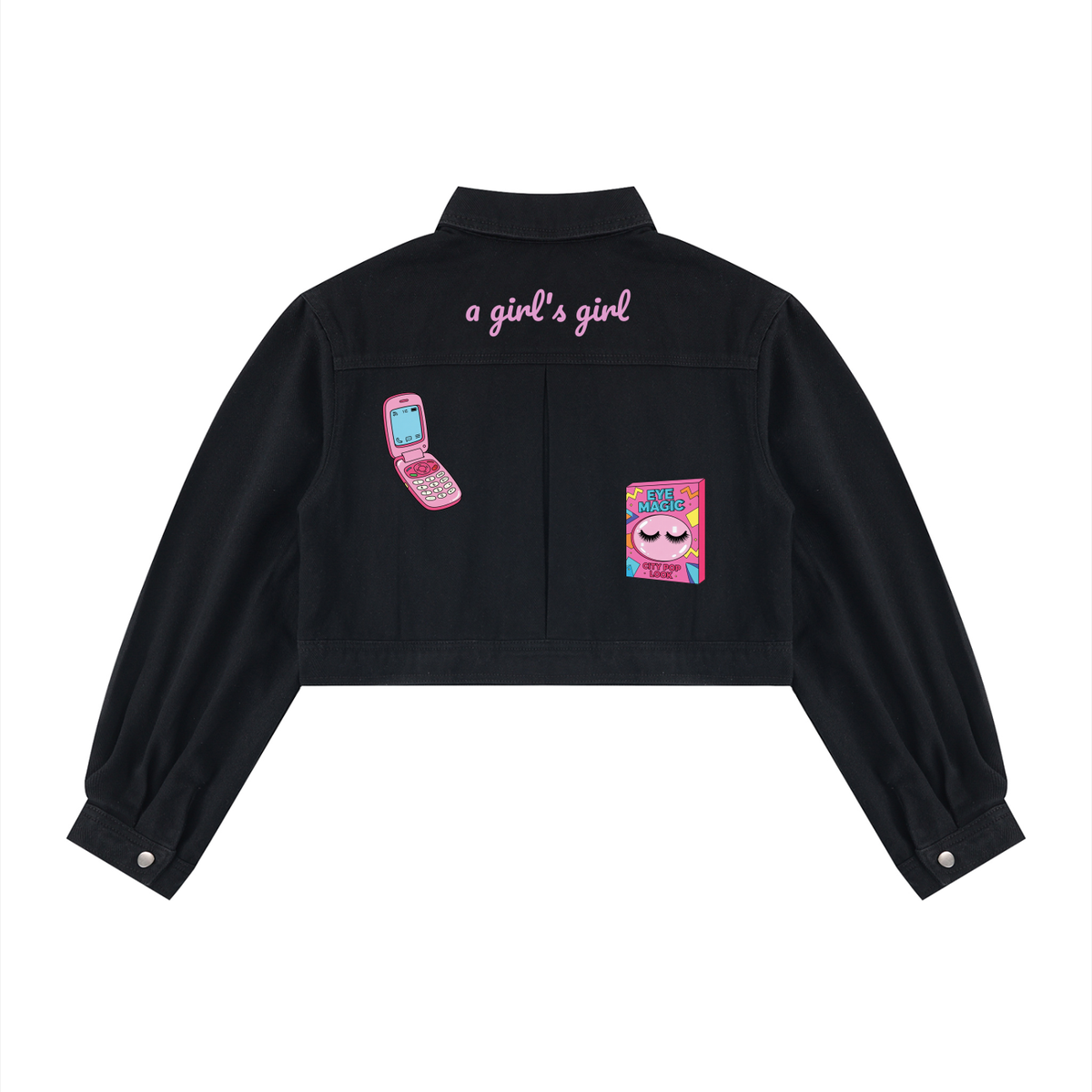 “a girl’s girl” Women’s Crop Denim Jacket
