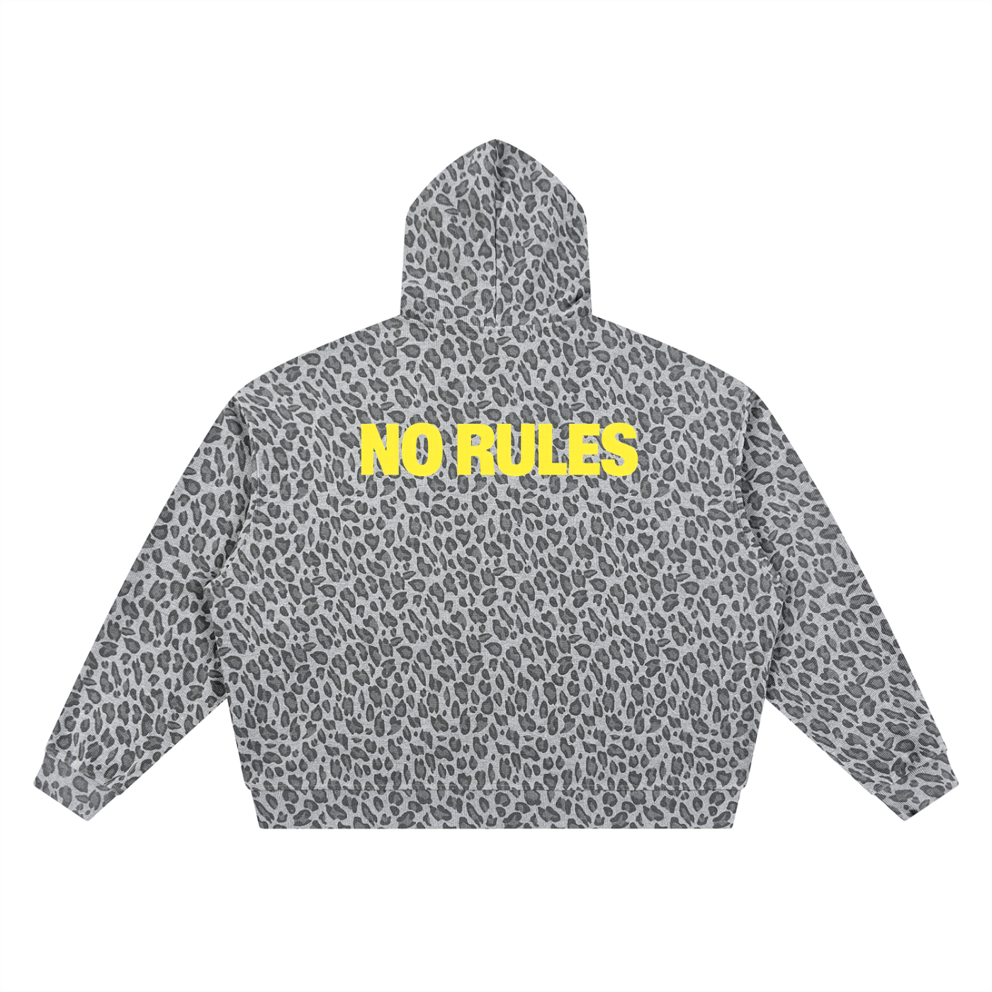 Unisex Leopard Print Waffle Full Zip Hoodie