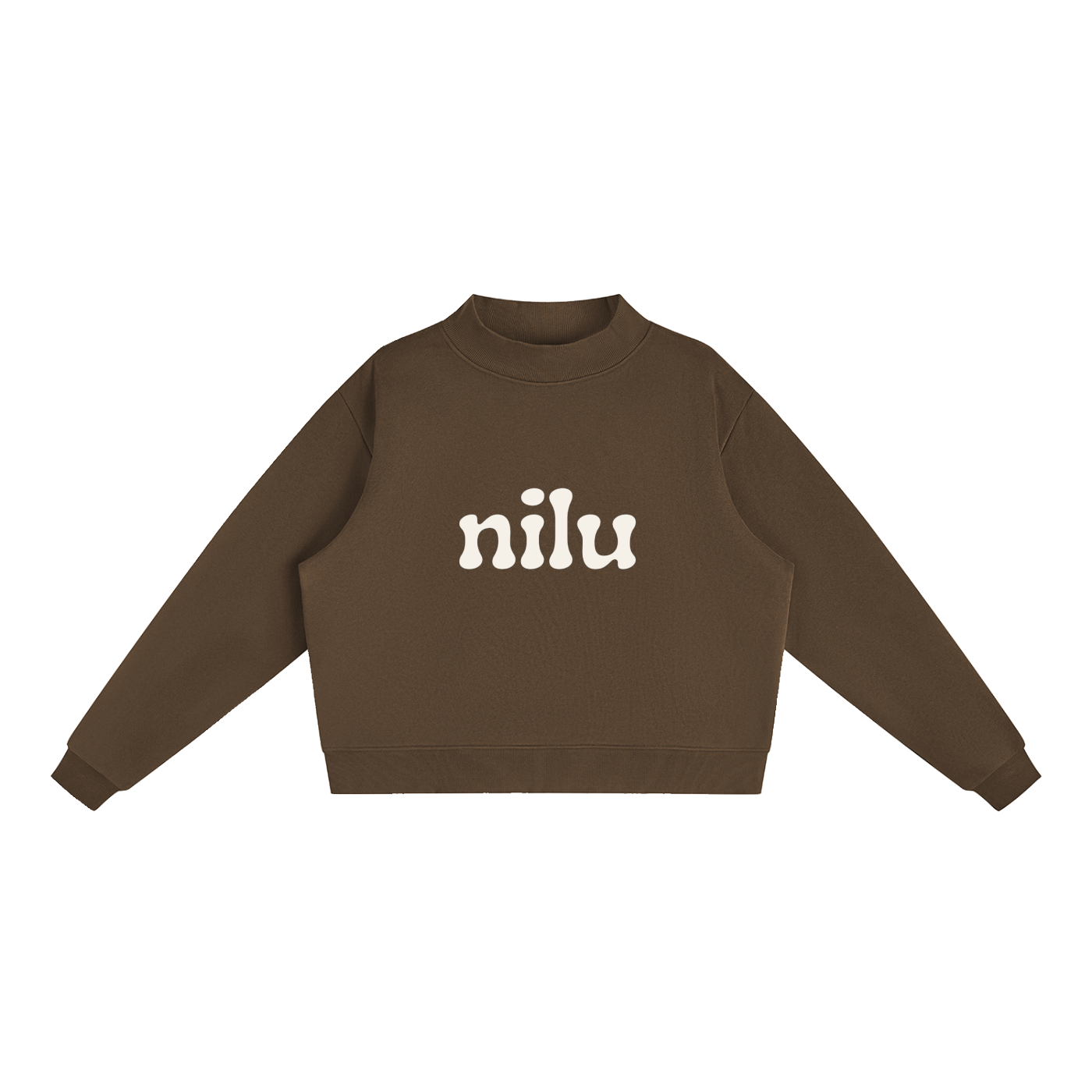 Essential Fleece Mock-Neck Crew Sweatshirt