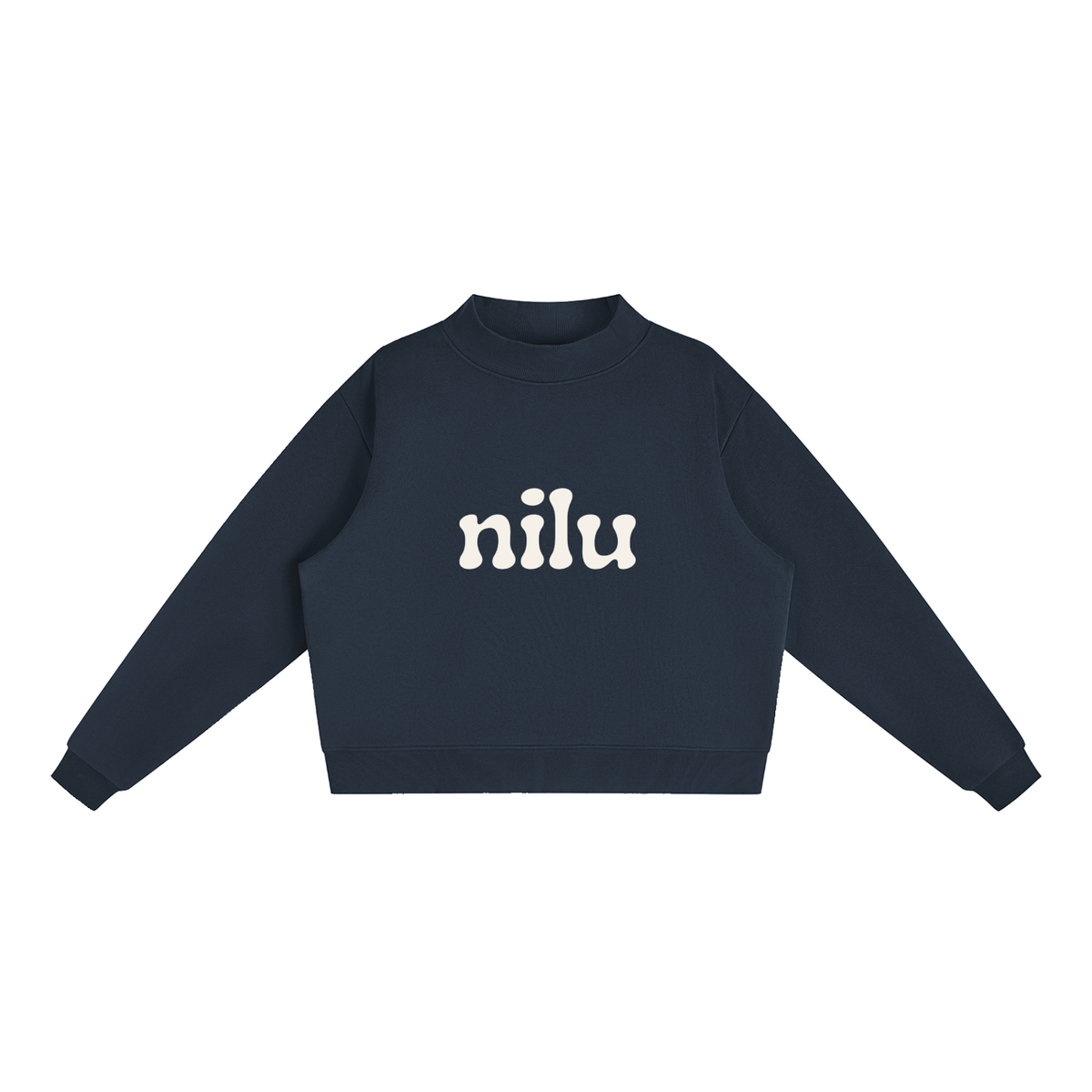Essential Fleece Mock-Neck Crew Sweatshirt