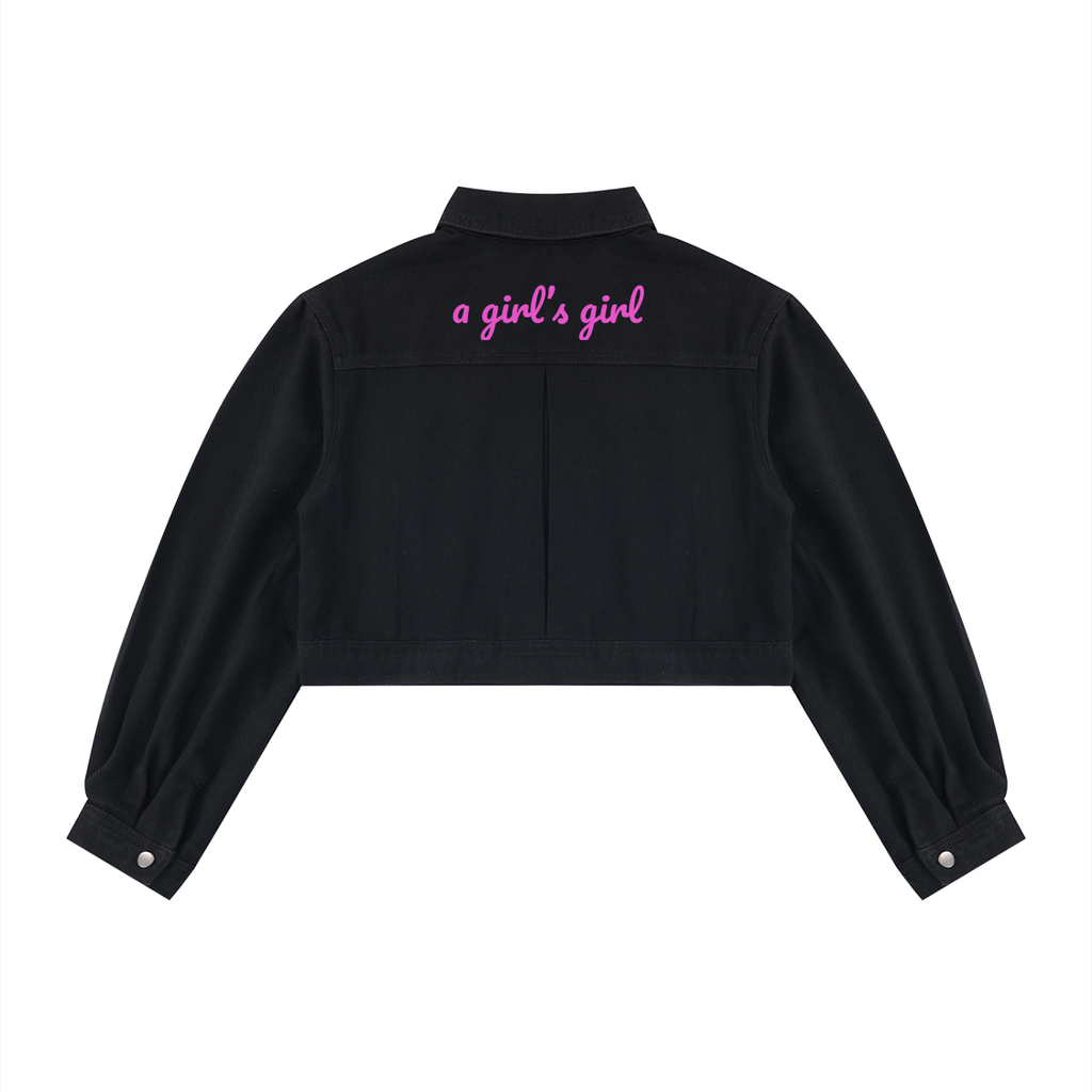 “a girl’s girl” Women’s Crop Denim Jacket